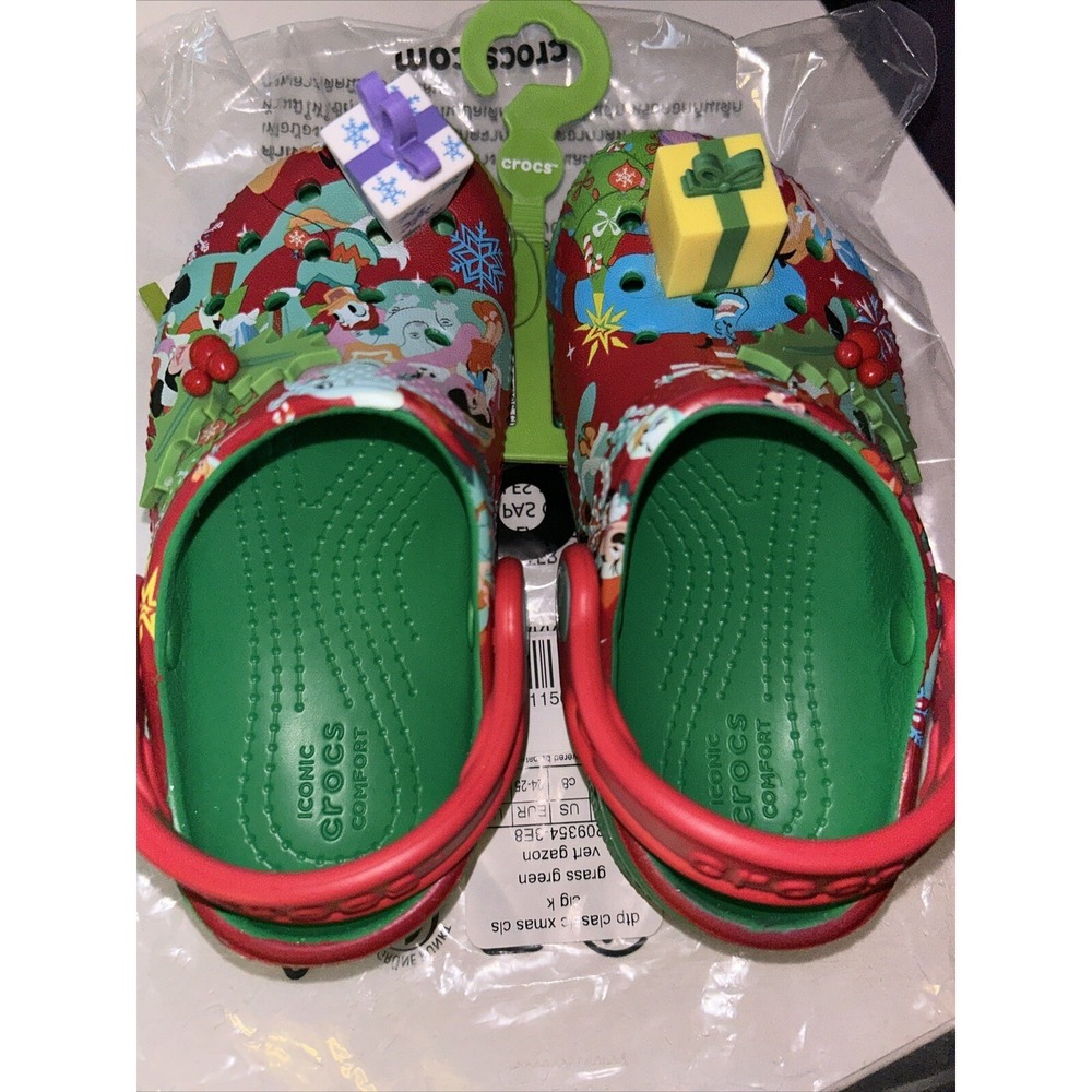 Disney Christmas Crocs Dtp Classic Christmas‎ Kids Size C10 New With Tags - Picture 5 of 7
